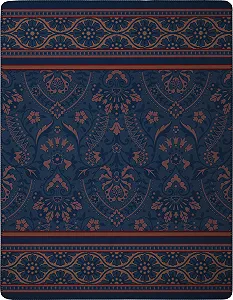 Покрывало Biederlack Persian Garden 150 x 200 см темно-синий/оранжевый synthetic.ua - Фото 1