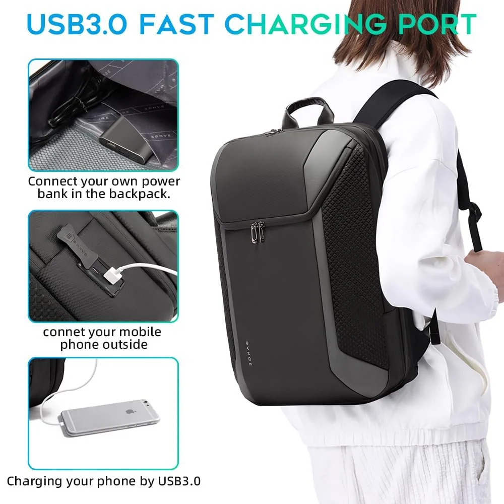 Рюкзак для ноутбука BG FUTURE AESTHETICS Smart Business водонепроницаемый 15.6-17.3 дюйма с USB 3.0 Серый, фото №4 Рюкзак для ноутбука BG FUTURE AESTHETICS Smart Business водонепроницаемый 15.6-17.3 дюйма с USB 3.0 Серый, фото №4