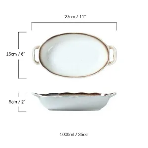 Форма для запекания керамическая 1000 мл белая synthetic.ua - Фото 1