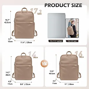 Рюкзак для ноутбука женский Slim 17.3 дюйма Champagne Brown synthetic.ua - Фото 1