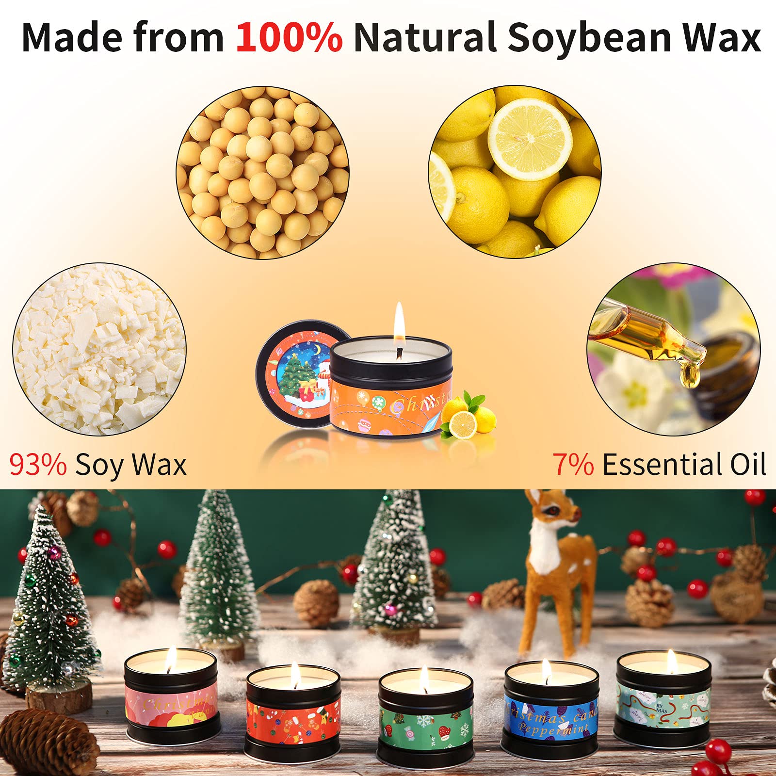 Набор свечей ароматизированных Soy Natural Gift 12 Pack, фото №3