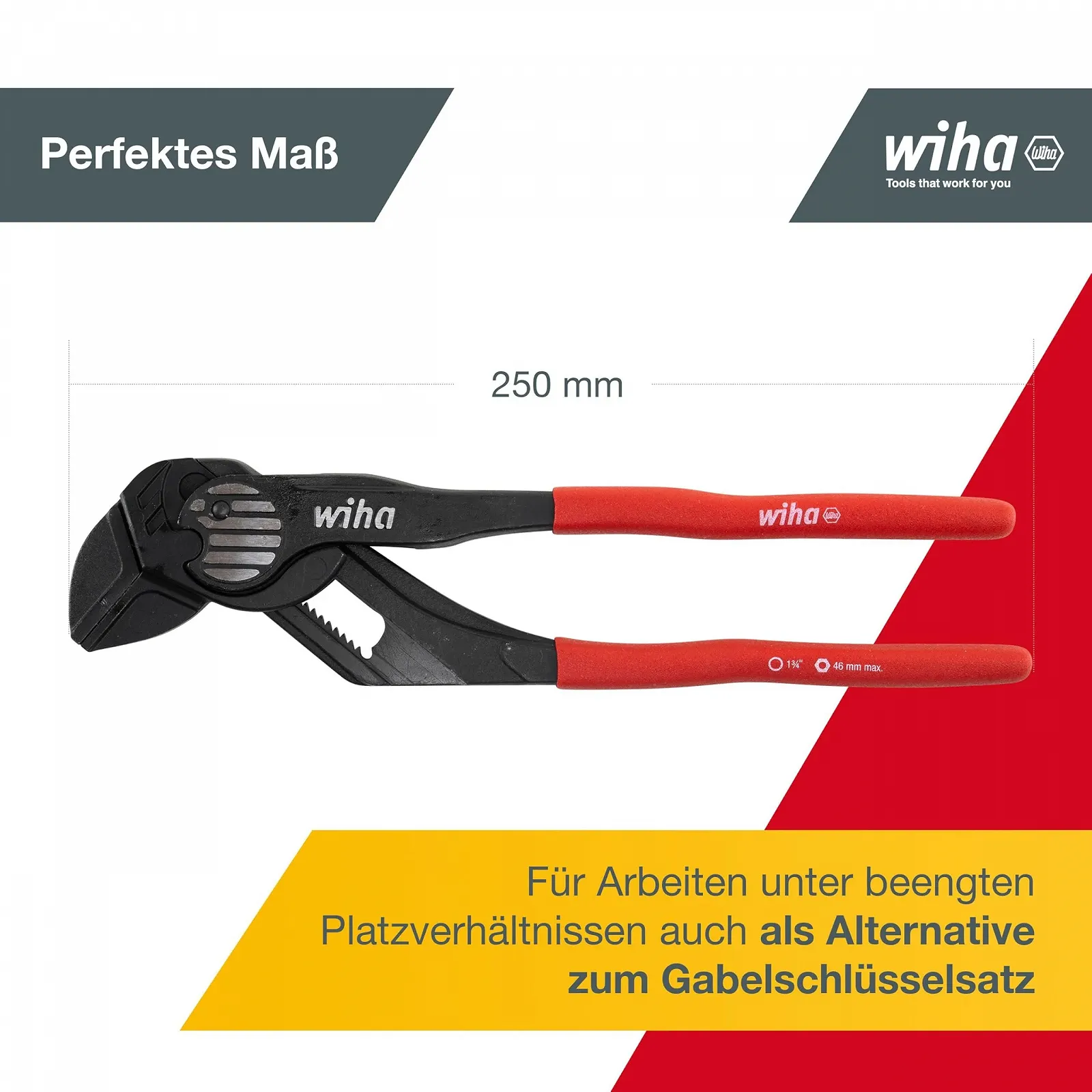 Кліщі переставні Wiha Classic (40923) I Кліщі без кнопки з храповим механізмом 250 мм, фото №4