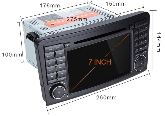 Автомагнітола 7" Booyes для Mercedes-Benz ML W164 GL X164 2/16GB Android 12 / DVD / CarPlay / Чорна, фото №3