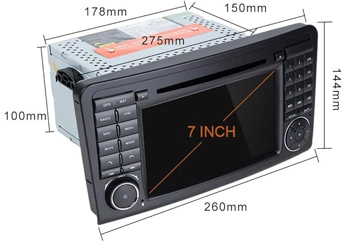 Автомагнитола 7" Booyes для Mercedes-Benz ML W164 GL X164 2/16GB Android 12 / DVD / CarPlay / Черная, фото №3