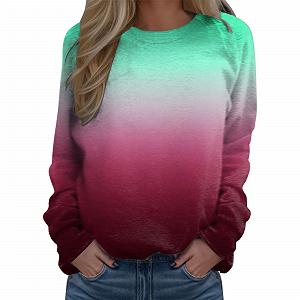 Модные женские свитшоты с длинными рукавами Y2K, одежда, меняющая цвет, свободный крой, круглый вырез, 2025, винтажная одежда, свободный крой, забавный, Workou, западная мода, колледж, женский - Фото 1