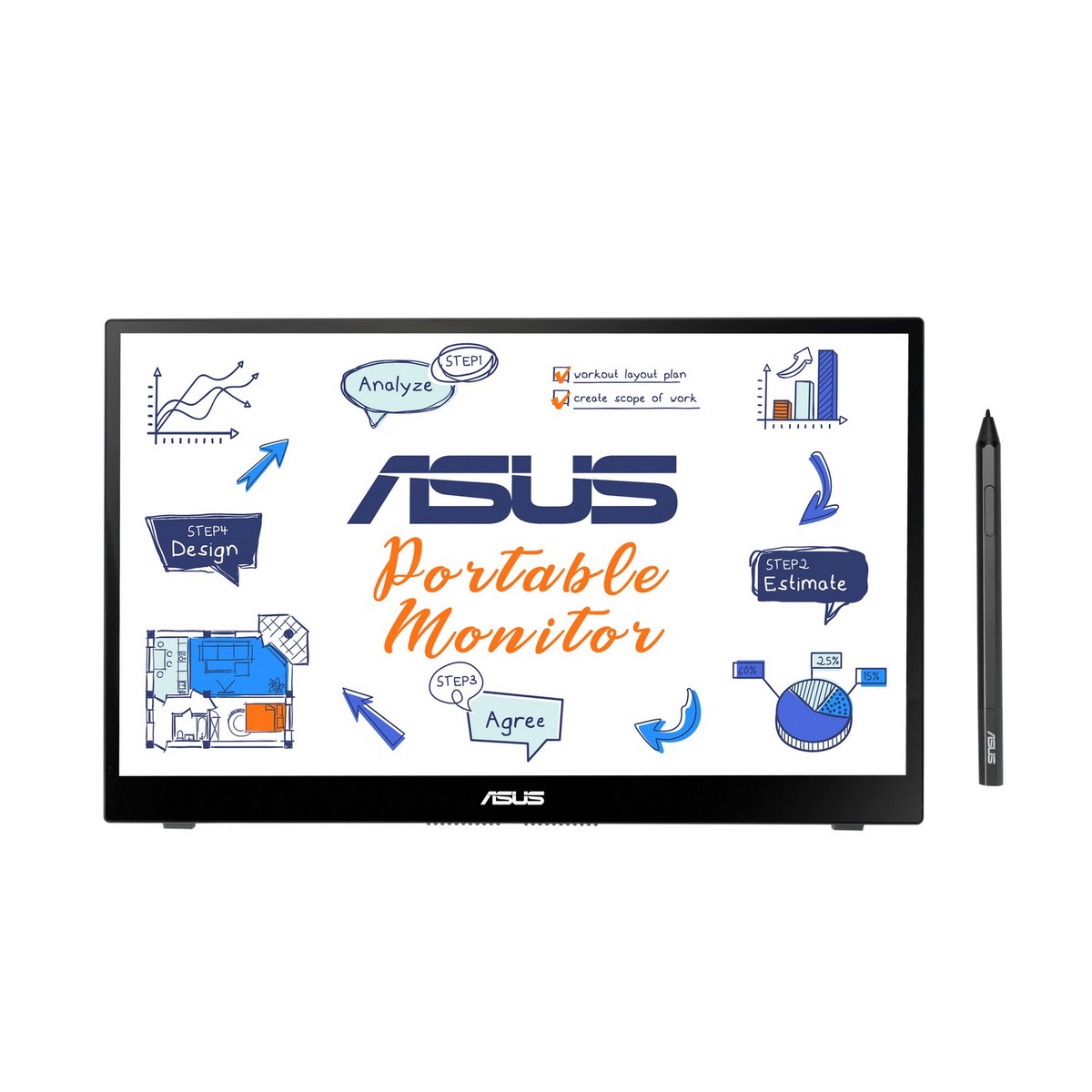 Монітор портативний LCD 14" Asus ZenScreen Ink MB14AHD (90LM063V-B01170), фото №5