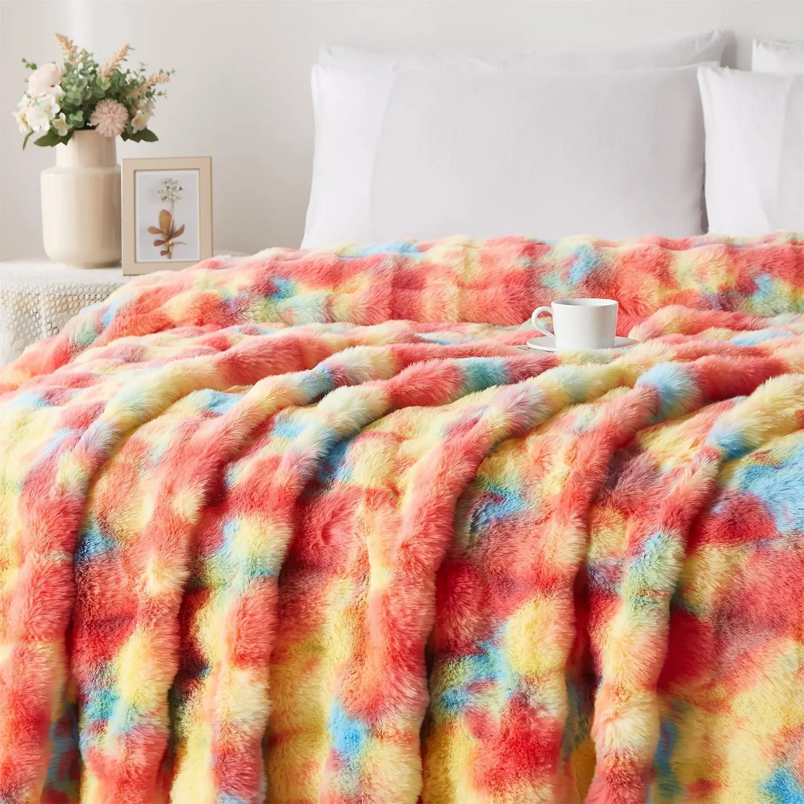 Плед Faux Fur Rainbow, 220 x 240 см, фото №5