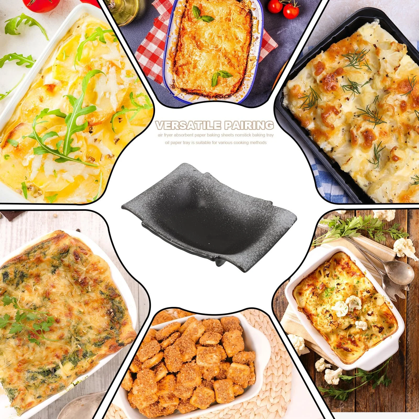 Форма для запікання Керамічна прямокутна глибока з ручками Японський стиль, фото №3