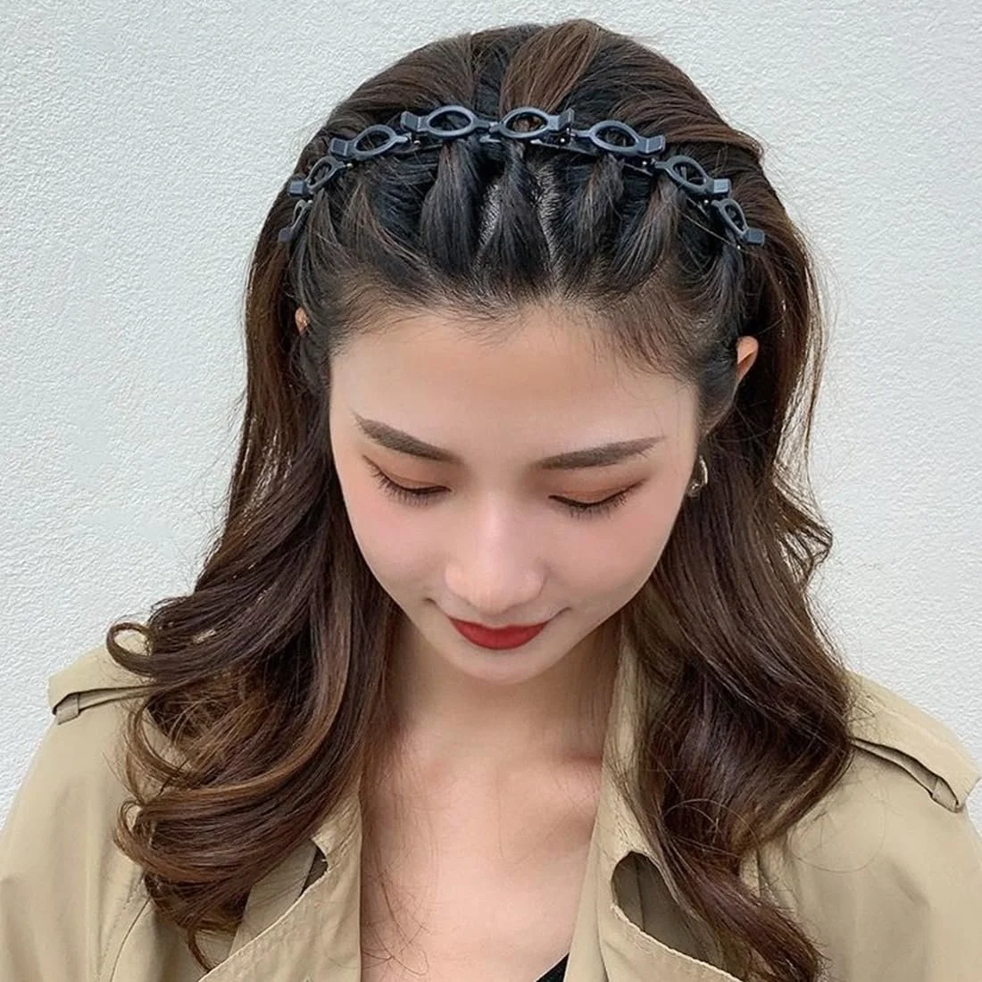 Обруч для волос с зубцами и клипсами, фото №6