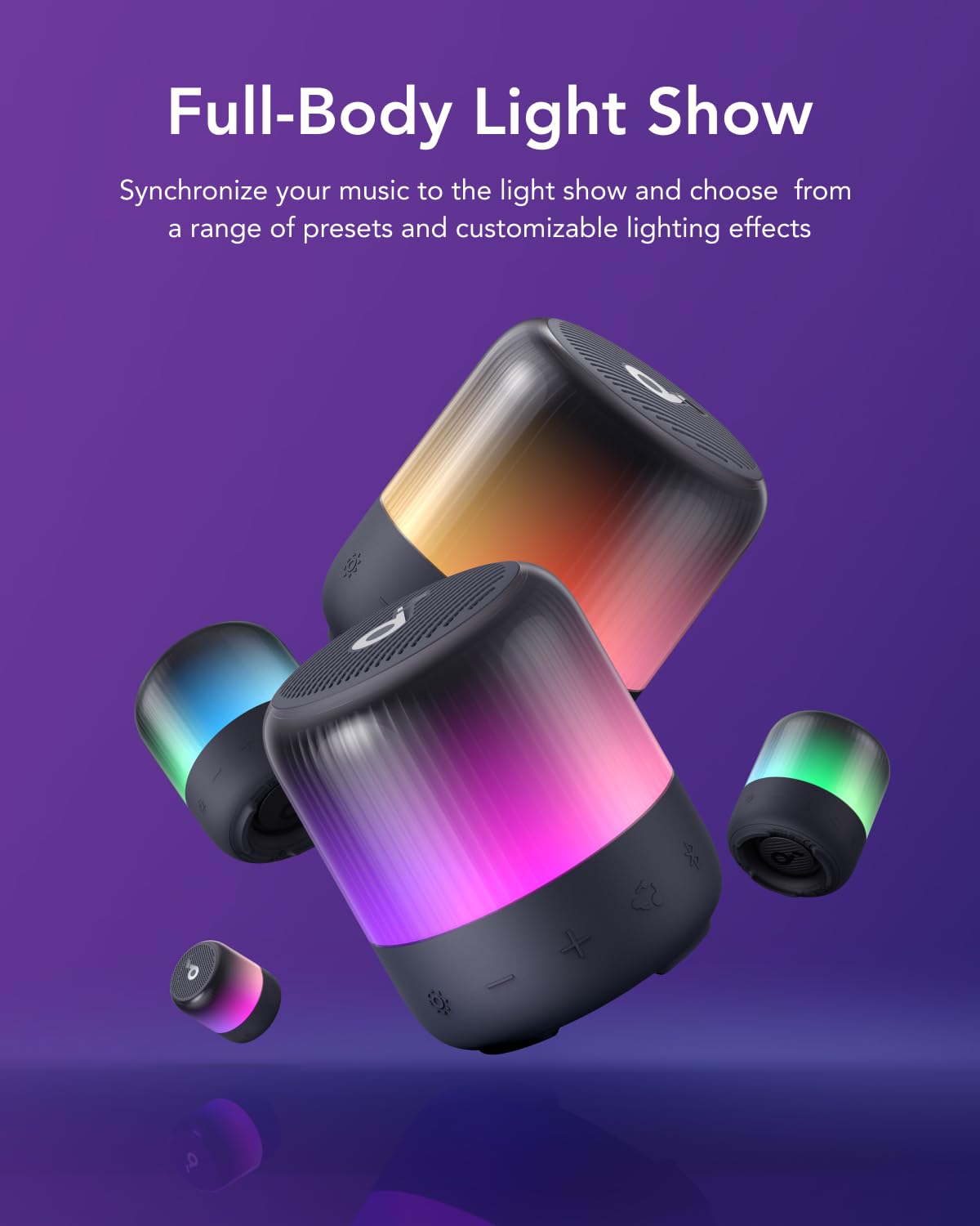 Портативна колонка soundcore Glow Mini Bluetooth 360° Light Show 12h IP67, фото №3