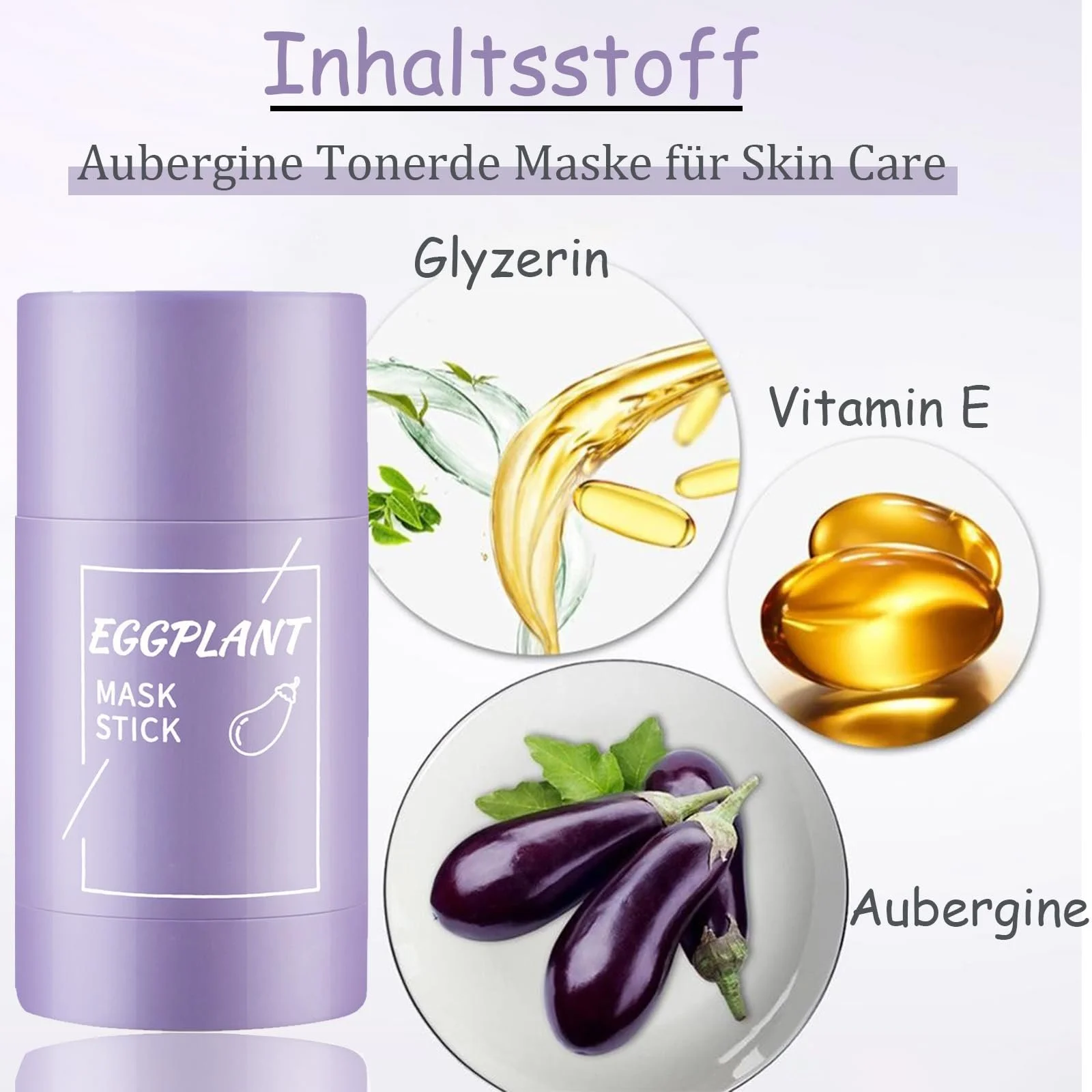 Маска-стік Soleneva Green, Баклажан та Зелений Чай Очищуюча, 2 шт, фото №4