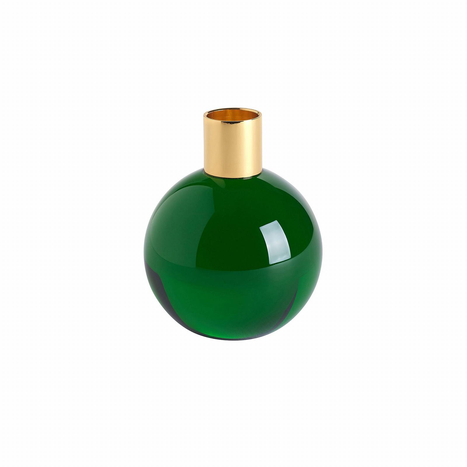 Подсвечник Gift Company Dioptrics 15601008 Шар Стекло Кристалл Зеленый Высота 9.5 см, фото №1