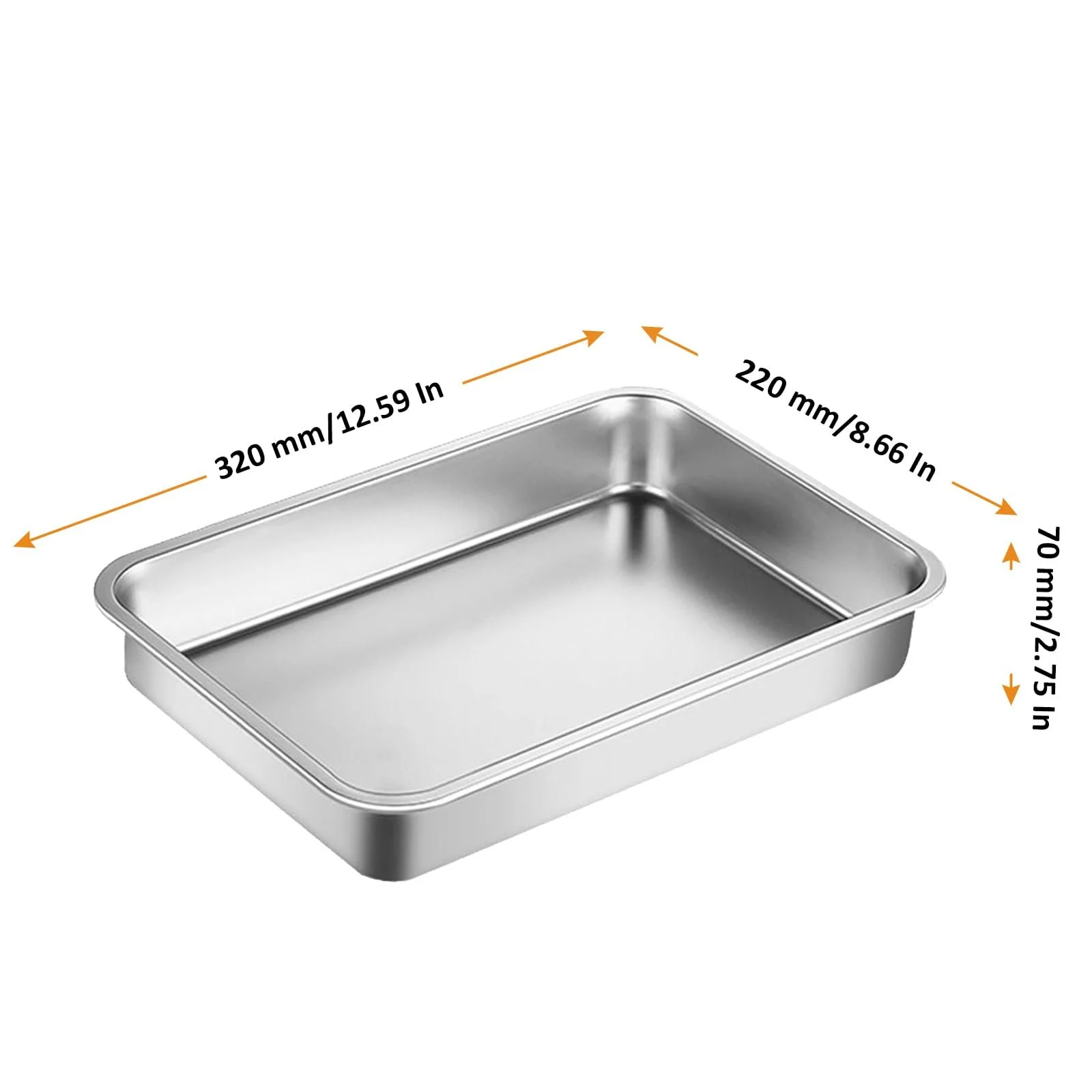 Набор форм для запекания 3 шт. из нержавеющей стали 32 x 22 x 7 см прямоугольные, фото №2 Набор форм для запекания 3 шт. из нержавеющей стали 32 x 22 x 7 см прямоугольные, фото №2