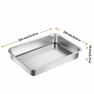 Набор форм для запекания 3 шт. из нержавеющей стали 32 x 22 x 7 см прямоугольные synthetic.ua - Фото 1
