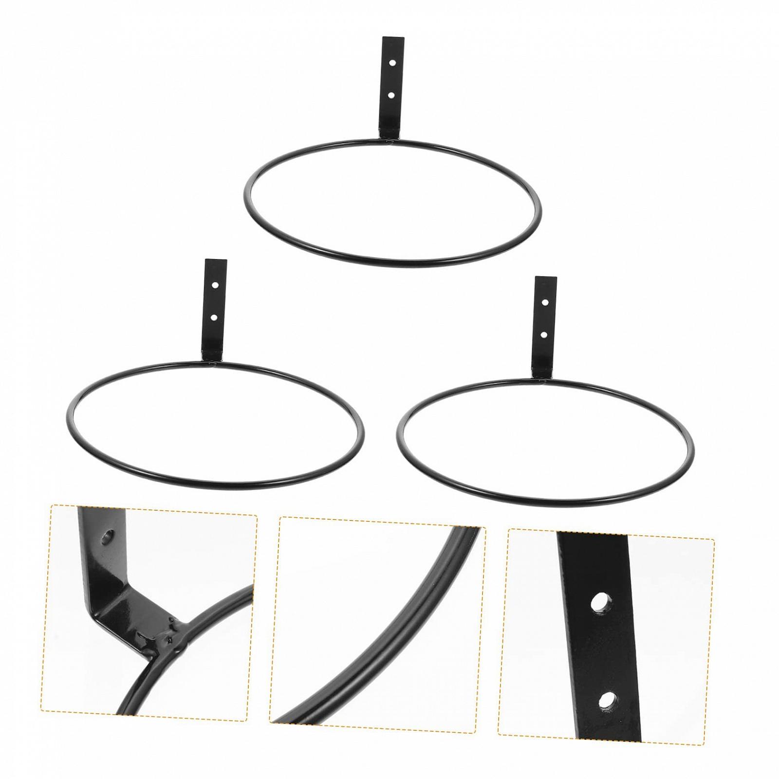 Тримачі для квіткових горщиків HEMOTON Залізні настінні кільця Набір із 3 шт., фото №8