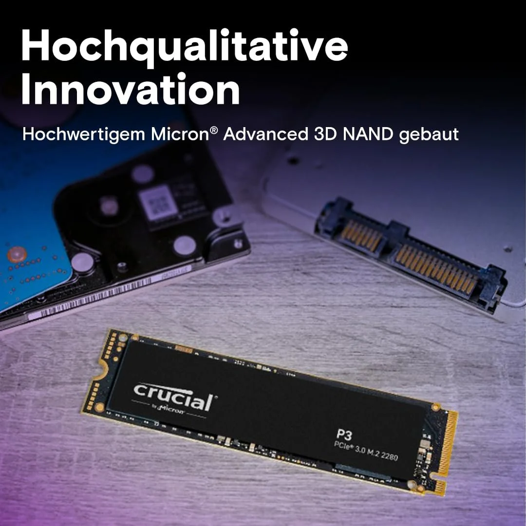 Внутрішній SSD-накопичувач Crucial P3 500GB M.2 PCIe Gen3 NVMe 3D NAND (CT500P3SSD8), фото №4