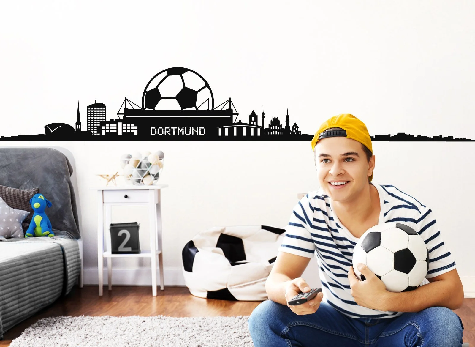 Наклейка на стіну Wandora Dortmund Skyline I 165 x 47 см Чорна, фото №3