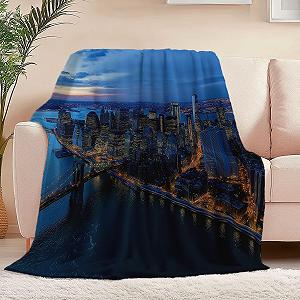 Шерпа Покривало Темно-синій Фліс Пухнасті Ковдри, для Підлітків - Фото 1