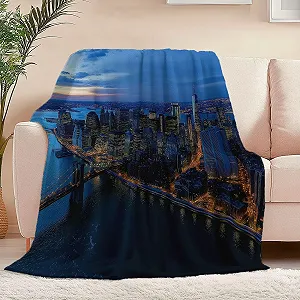 Шерпа Покривало Темно-синій Фліс Пухнасті Ковдри, для Підлітків - Фото 1