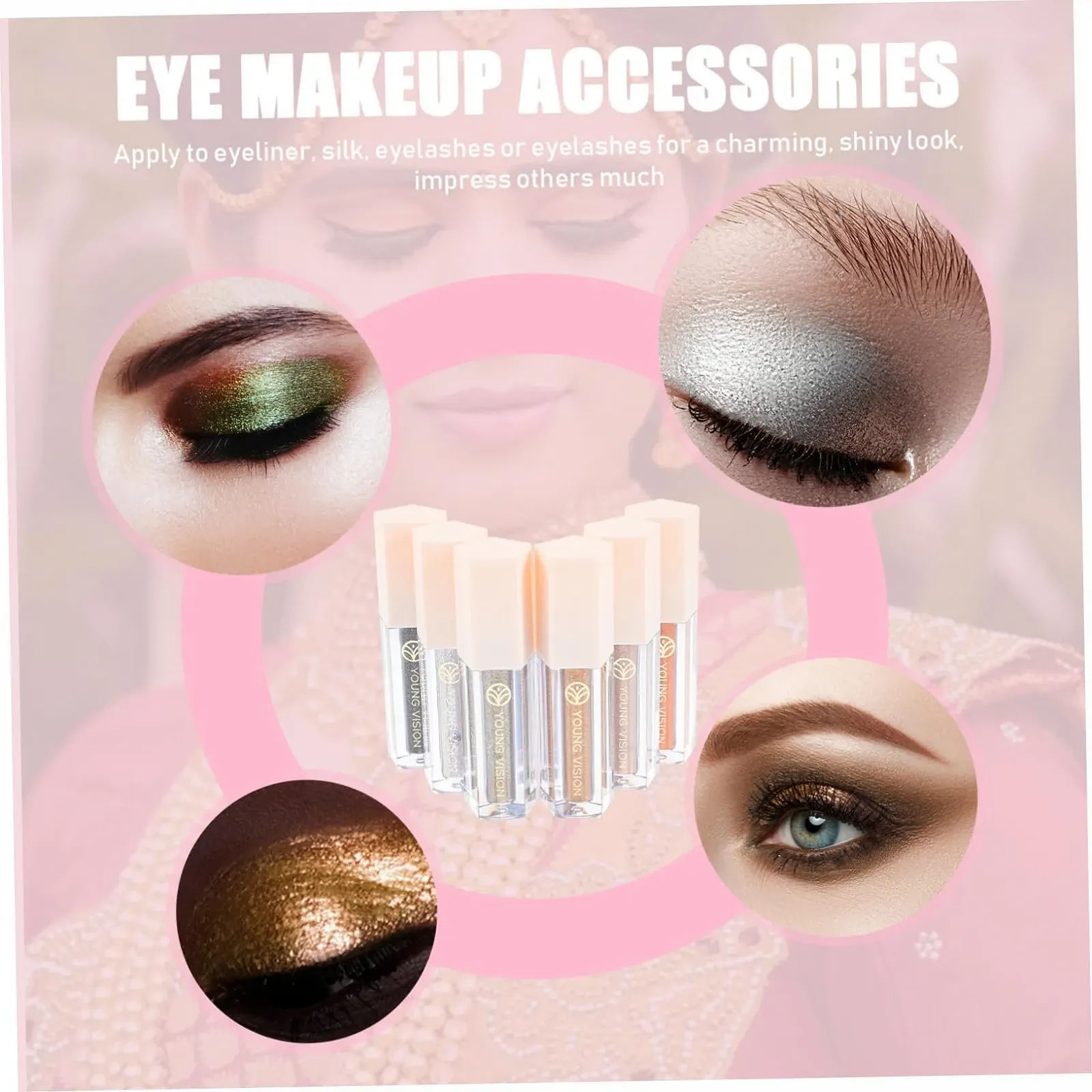 Набор теней для век minkissy, с блестками, стойкие, фото №3 Набор теней для век minkissy, с блестками, стойкие, фото №3