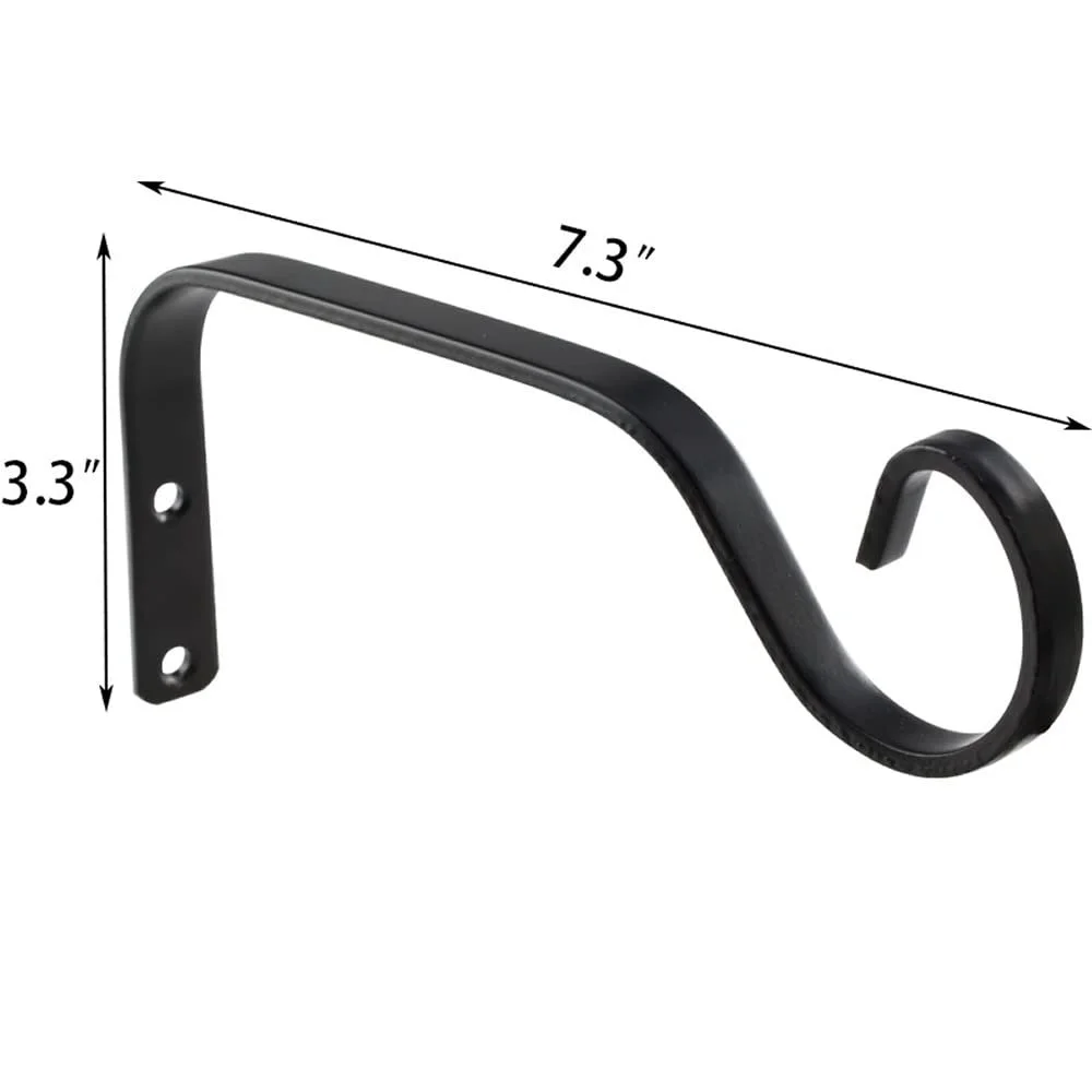 Тримачі для підвісних кошиків набір 2 шт. 18 см Залізо Чорний, фото №7 Тримачі для підвісних кошиків набір 2 шт. 18 см Залізо Чорний, фото №7