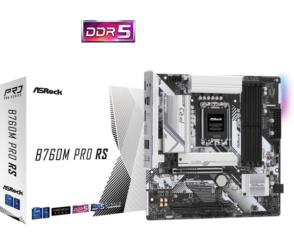 Материнська плата ASRock B760M PRO RS (1700/B760, 4*DDR5, 2xPCIex16 4xSATAІІІ 3xM.2, 2.5GLan, 7.1ch, mATX, фото №6 Материнська плата ASRock B760M PRO RS (1700/B760, 4*DDR5, 2xPCIex16 4xSATAІІІ 3xM.2, 2.5GLan, 7.1ch, mATX, фото №6