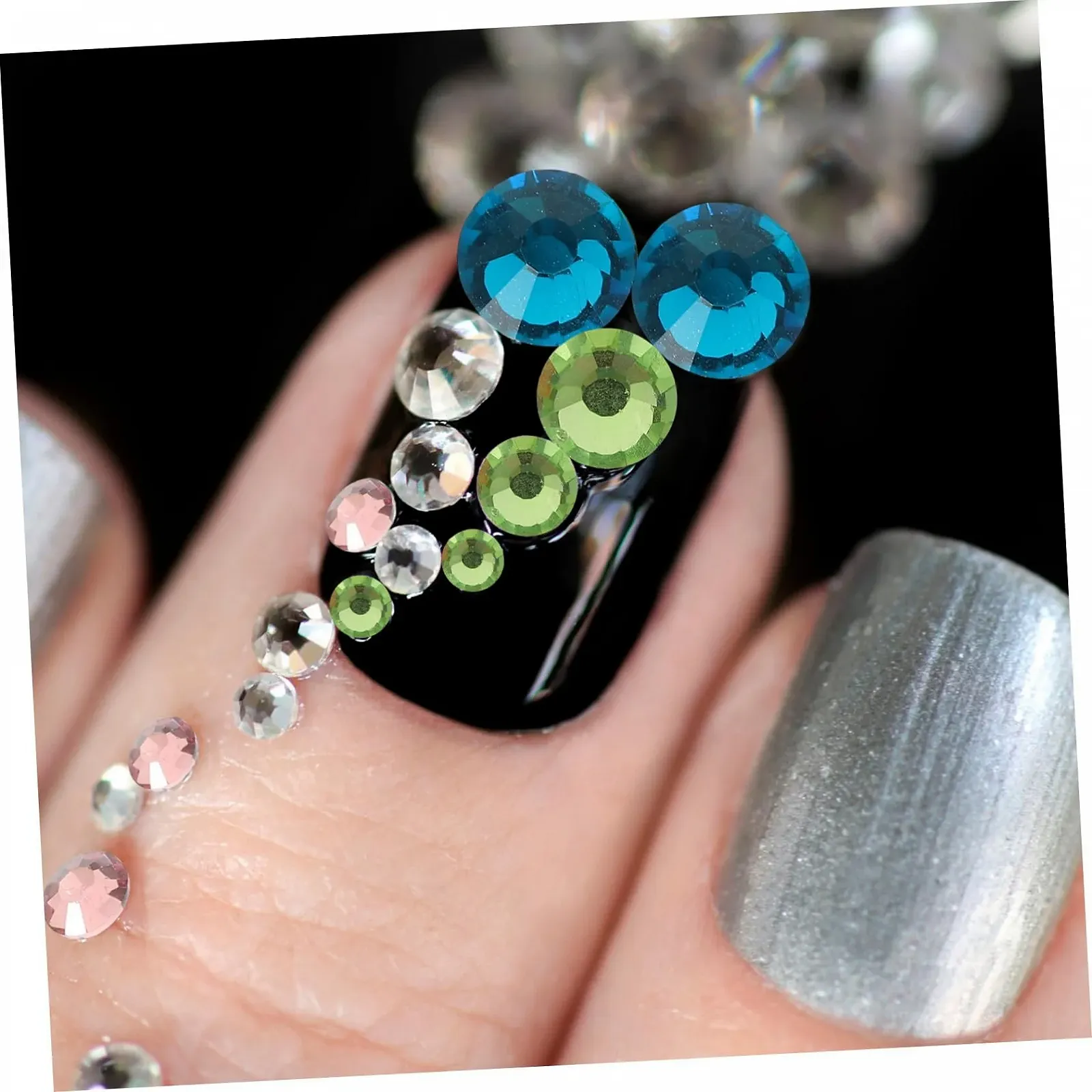 Украшения для ногтей FRCOLOR 3 набора Плоские стеклянные стразы для проектов Маникюрные ювелирные изделия, фото №2
