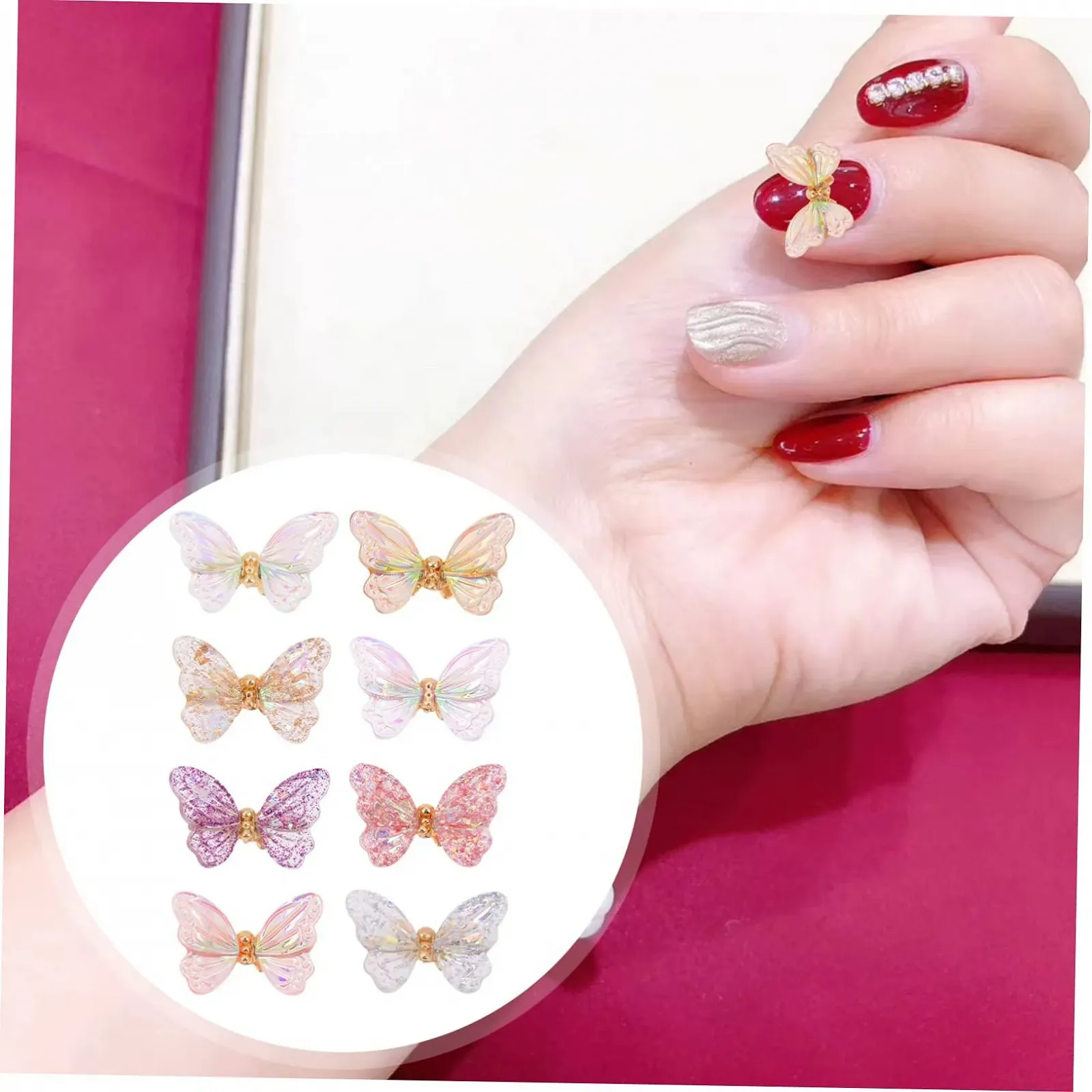 Украшения для ногтей Бабочки 3D Модные украшения для маникюра, фото №5