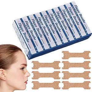 Пластирі для носа Molbory 100 шт, від хропіння, екстра сильні смужки для носа, для кращого дихання - Фото 1