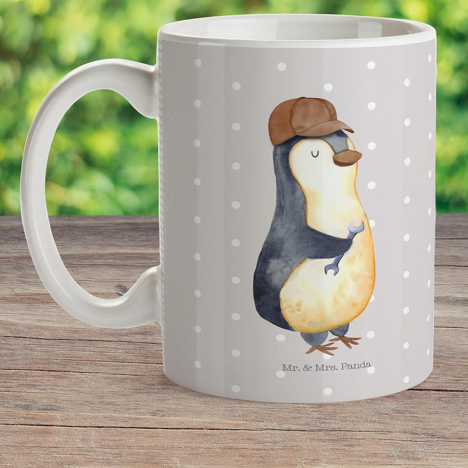 Кружка Детская Mr. & Mrs. Panda "Wenn Papa es Nicht reparieren kann, sind wir am Arsch" (на немецком языке) С рисунком Mama, Danke Papa, Father's Day, Father, пластиковая, фото №2