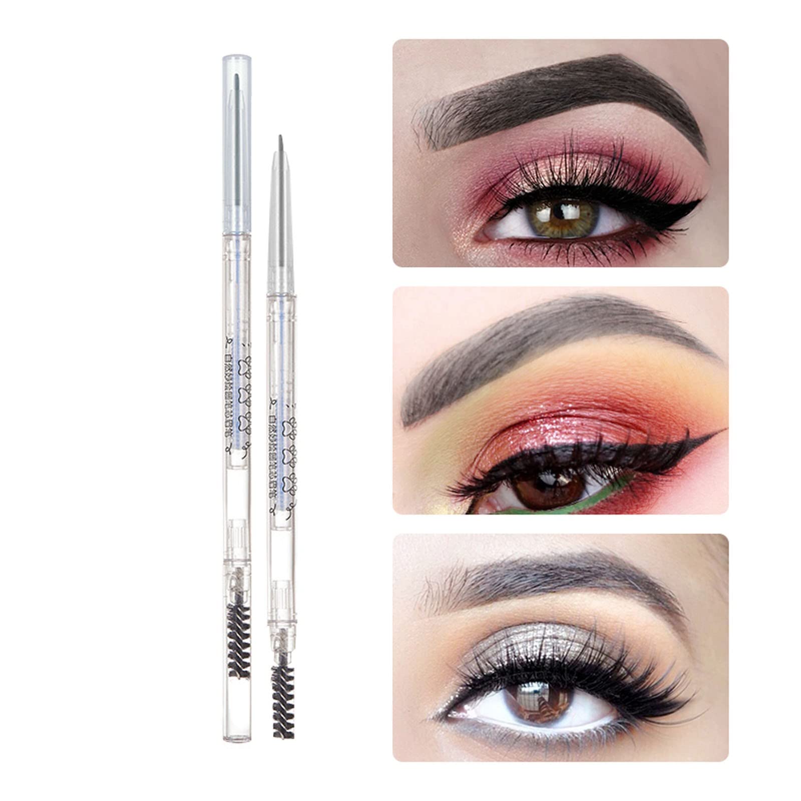 Олівець для брів Black Водостійкий Жиротривкий Двосторонній Автоматичний Щіточка Кришка (A, Один розмір), фото №5