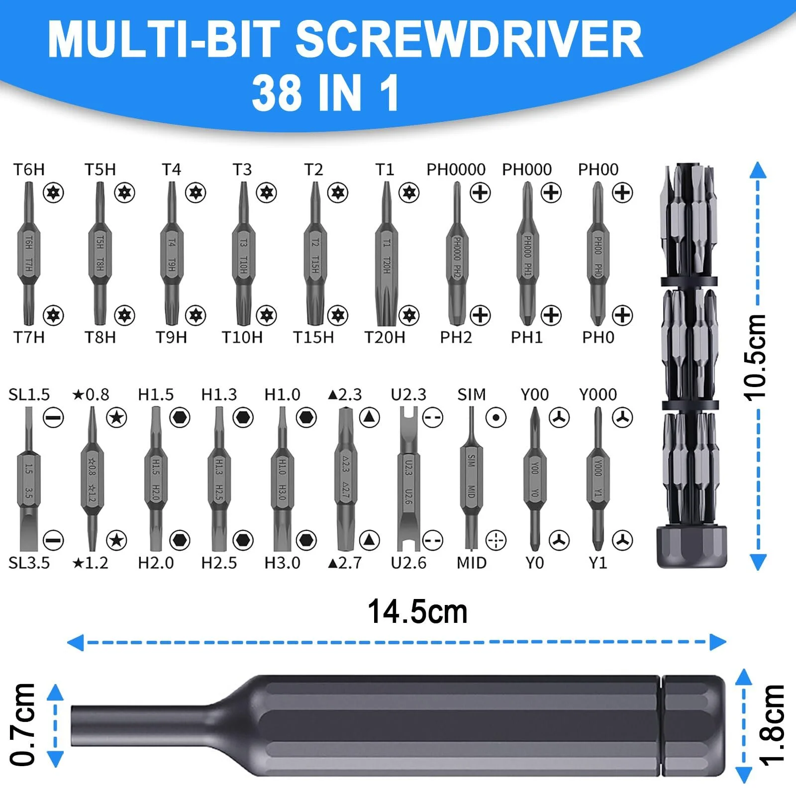 Набор отверток 39-в-1 Precision Mini S2 Alloy Steel, фото №3