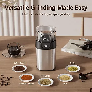 Электрическая кофемолка 200 Вт съемные контейнеры из нержавеющей стали 70 г synthetic.ua - Фото 1