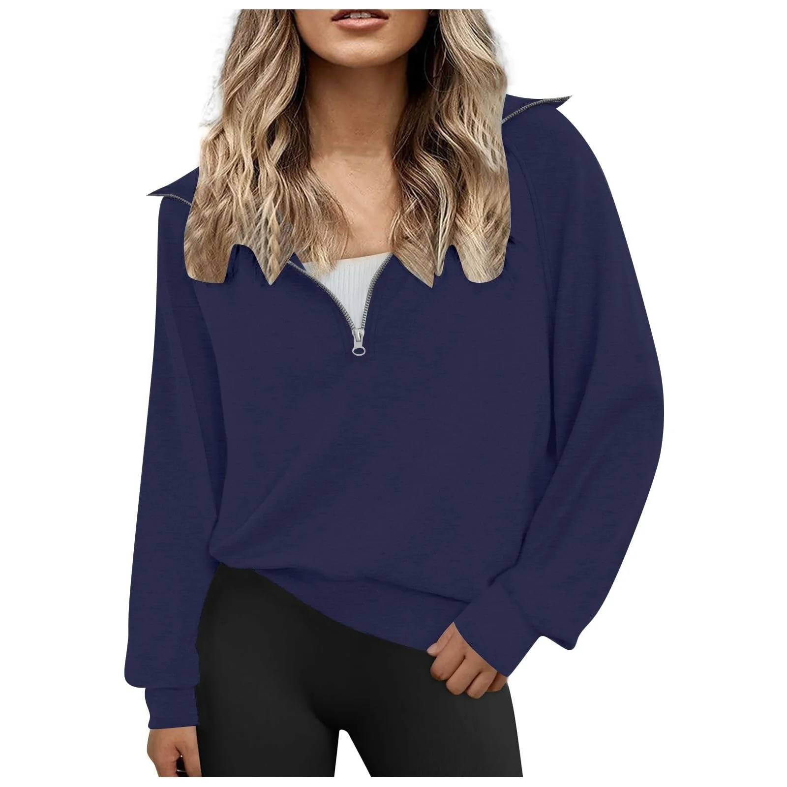 Женский свитшот однотонный на молнии милый повседневный Backwoods Y2K тонкий свободного кроя модный с круглым вырезом в стиле кантри-готика, фото №1 Женский свитшот однотонный на молнии милый повседневный Backwoods Y2K тонкий свободного кроя модный с круглым вырезом в стиле кантри-готика, фото №1