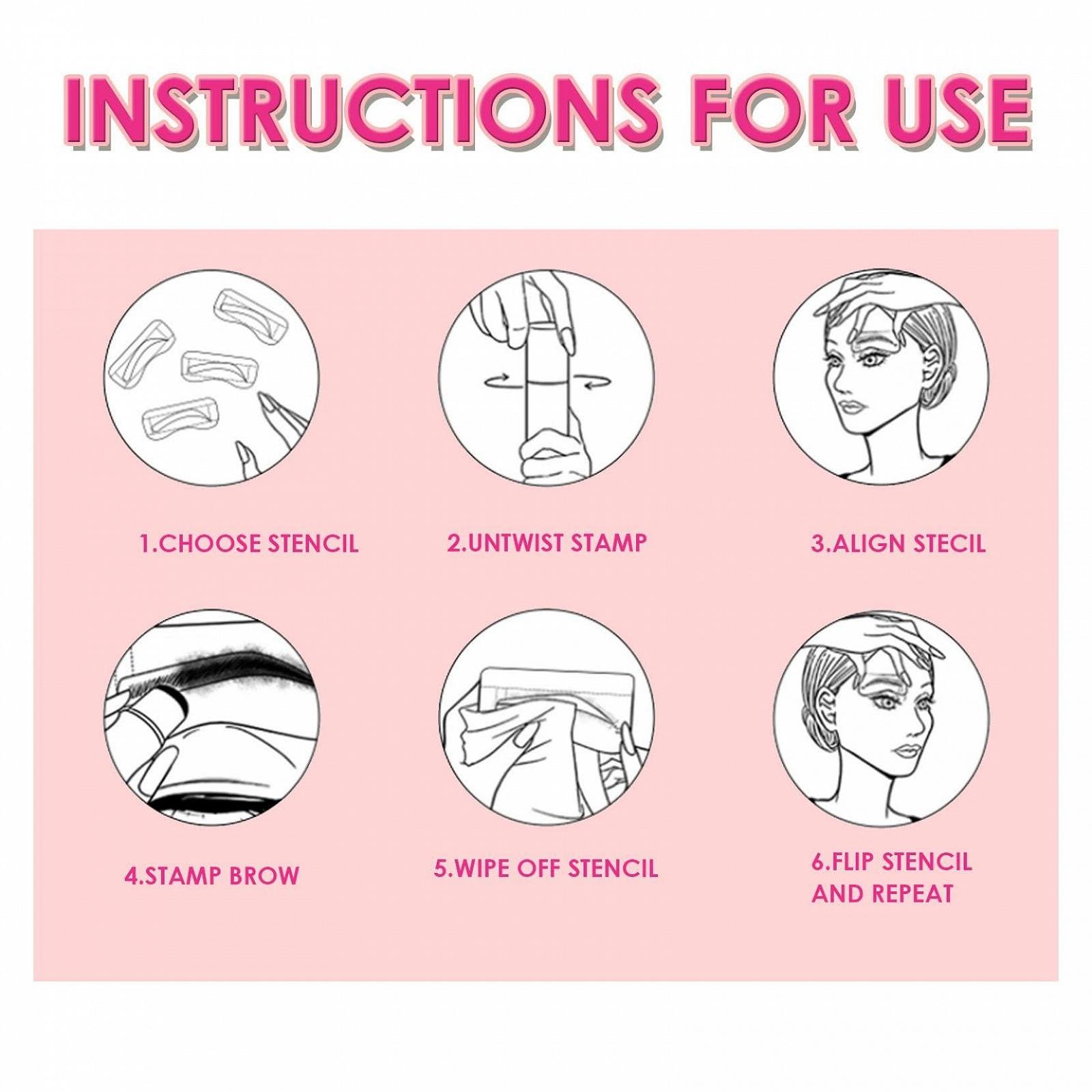 Комплект Rapid Stencil Stamp поверх Eyebrow Брови Штамп та Формуючий Набір Довготривале Забарвлення Перепакування Пудрових Відтінків, фото №7