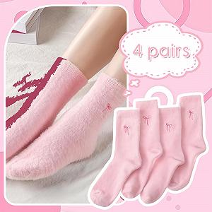 Шкарпетки з бантом для жінок, 4 пари, розмір 39-42 synthetic.ua - Фото 1