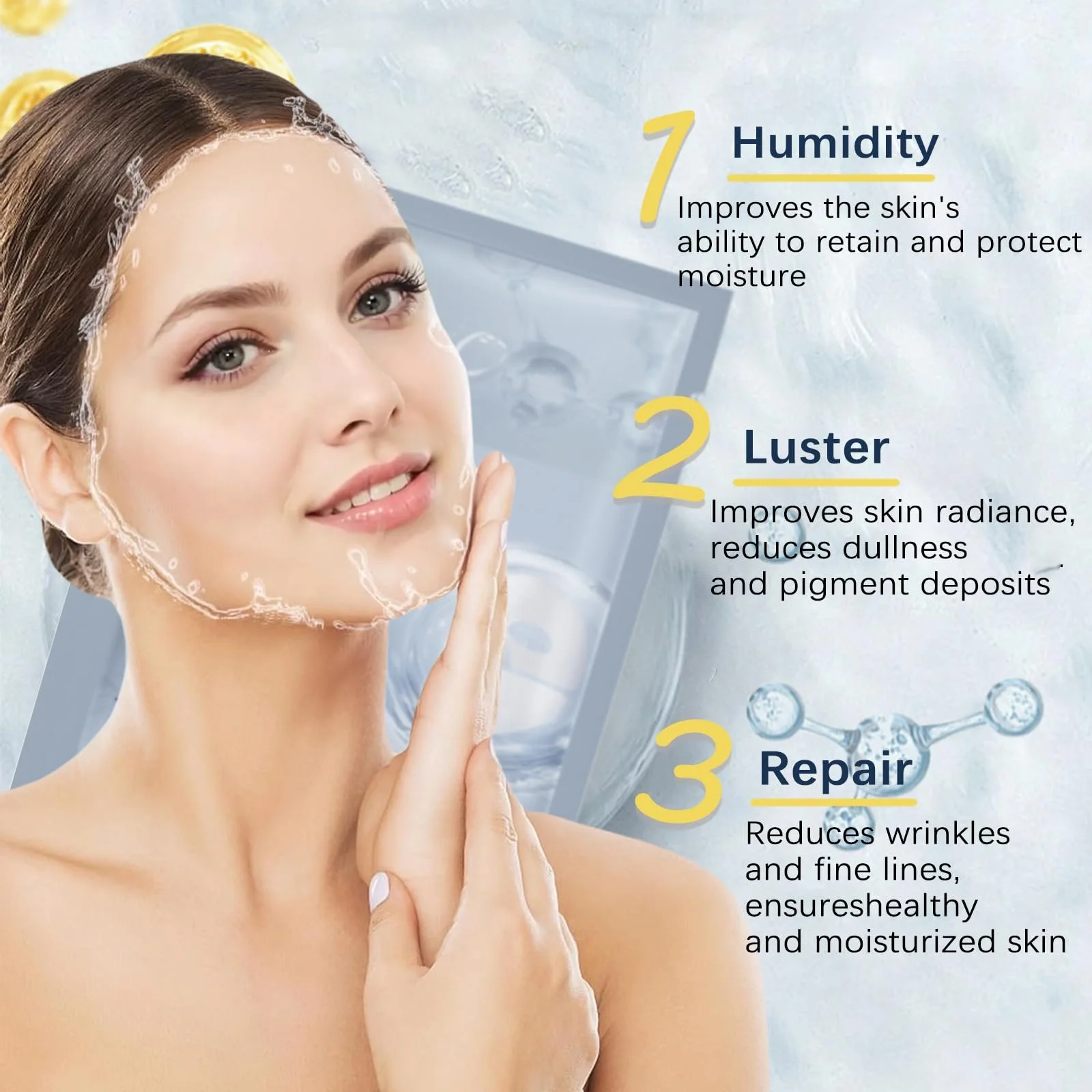 Маска VEROA Ночная с органическим коллагеном, 10 шт - Маска с глубоким увлажнением, содержит гидролизованный коллаген с низким молекулярным весом, фото №2