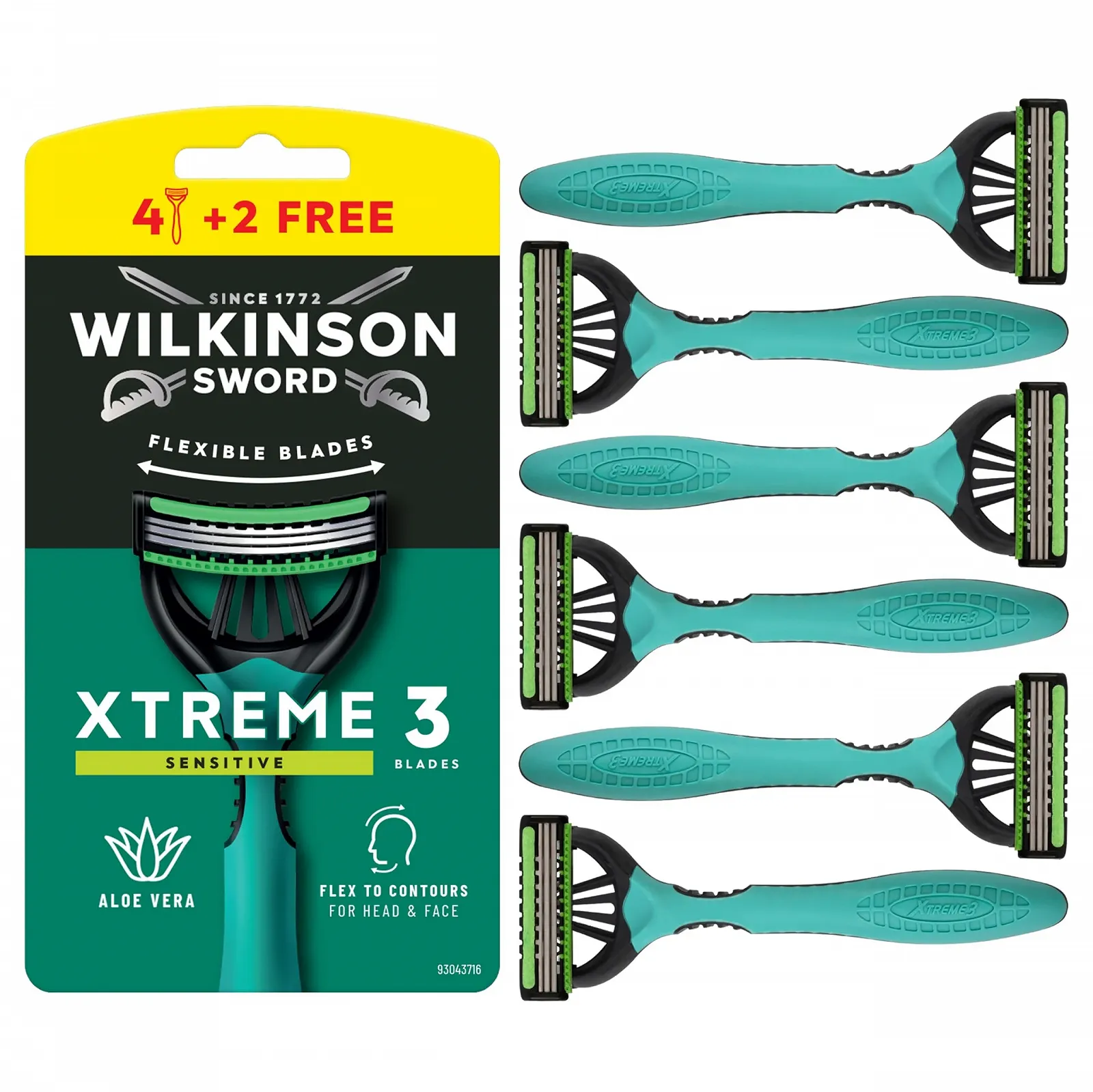 Одноразовая бритва Wilkinson Sword Xtreme 3 Sensitive для мужчин 4+2 шт., фото №1 Одноразовая бритва Wilkinson Sword Xtreme 3 Sensitive для мужчин 4+2 шт., фото №1
