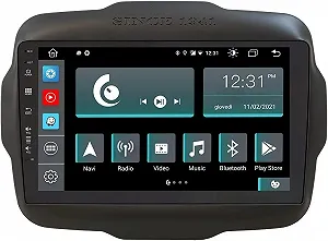 Штатна автомагнітола JFsound JF-039JRA-XDAB для Jeep Renegade/Fiat 500x / 9" / Сенсорна / 2/16Гб / Android 10 / Wi-Fi / GPS / Bluetooth / USB / DAB+ - Фото 1