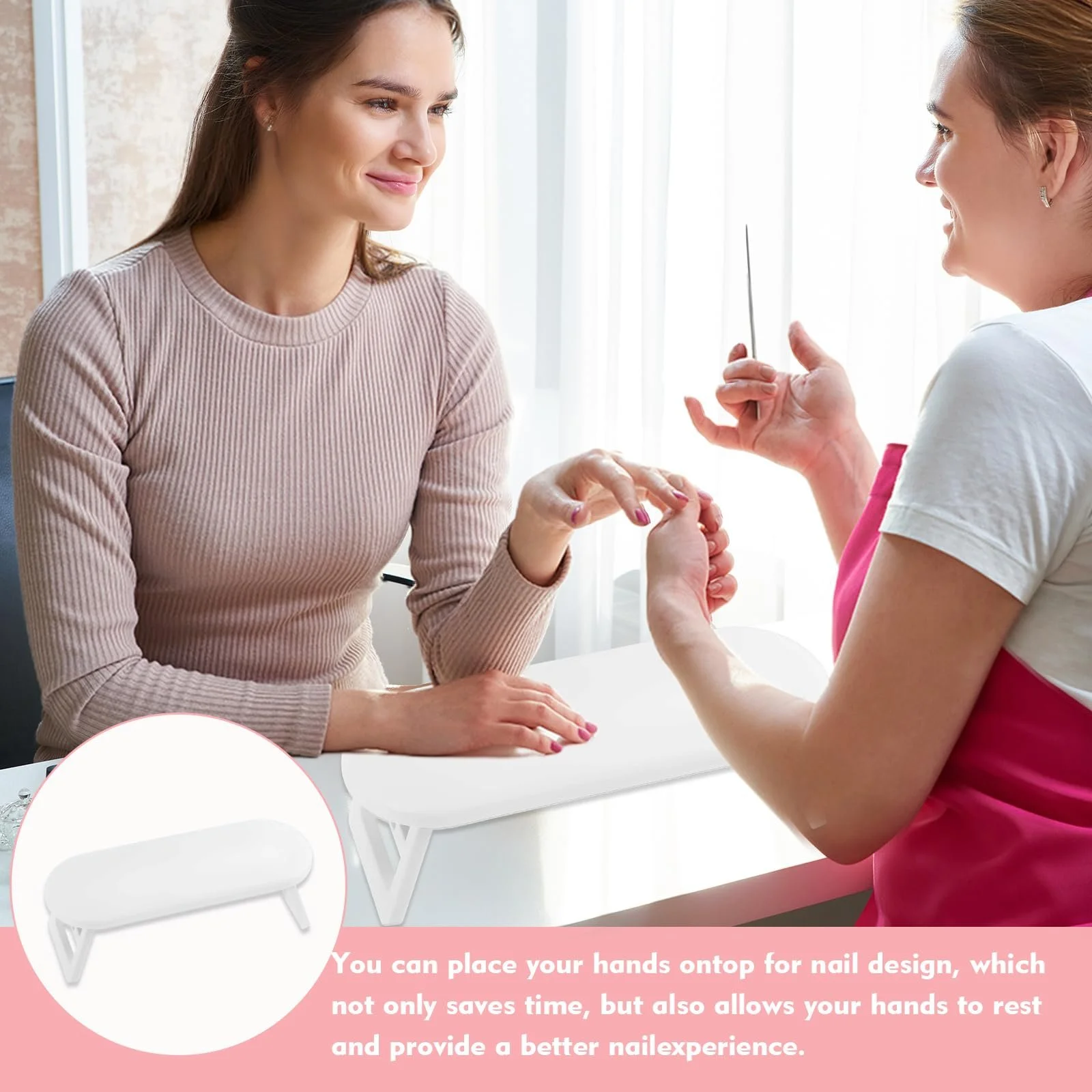 Підставка для рук манікюрна, 29.8 x 10.5 см, біла, фото №6 Підставка для рук манікюрна, 29.8 x 10.5 см, біла, фото №6