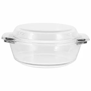 Форма-жаровня скляна термостійка з кришкою Прозора - Фото 1