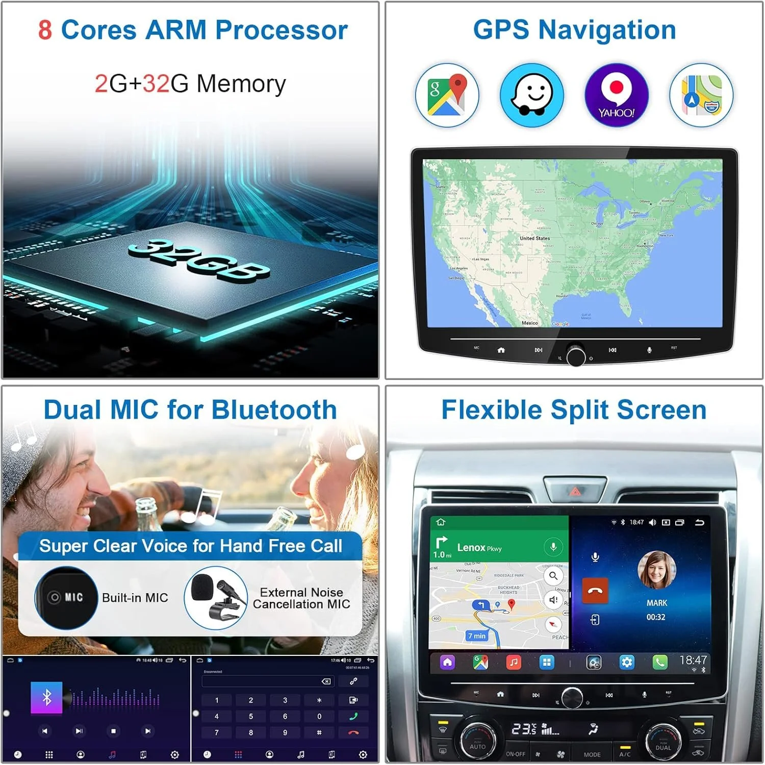 Автомагнитола Woibugee / 10" / Сенсорная / 2/32Гб / Android 12 / Apple CarPlay / Android Auto / Bluetooth / WI-FI / GPS / USB / 1DIN, фото №4