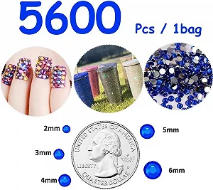 Стразы Плоские, Смола, Синий, Серебристая Подложка, 3 мм SS12, 5600 шт. synthetic.ua - Фото 1