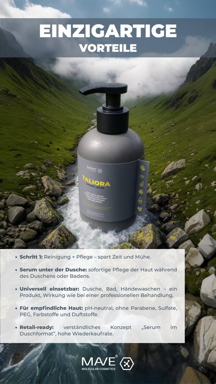 Гель-сироватка для душу MAVE Taliora 500 мл pH-нейтральна з алое вера, центелою та жожоба, фото №3