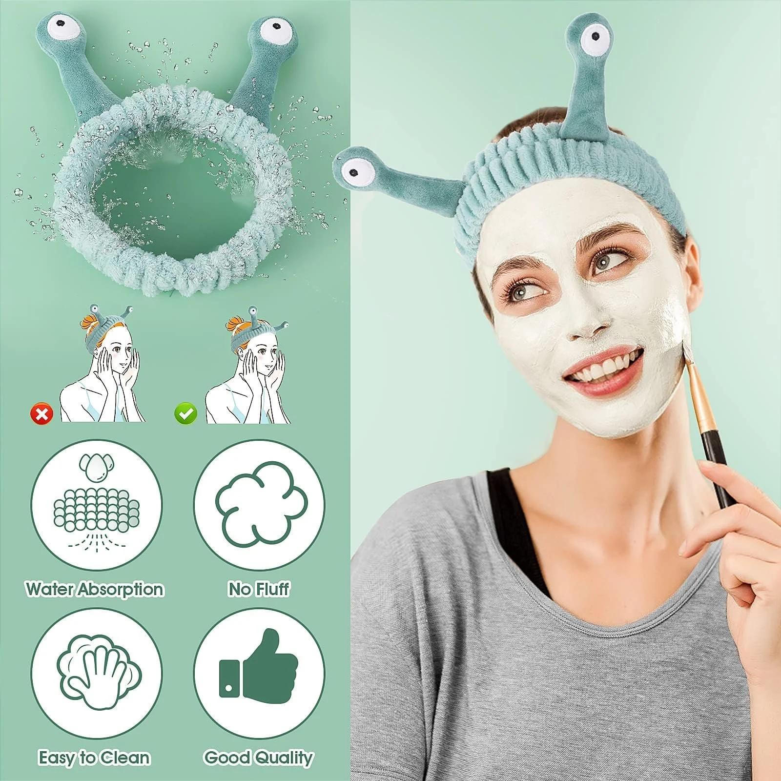 Пов'язка для волосся Cosmetics Coral Fleece Еластична, фото №3