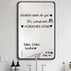 Наклейки на дзеркало Мотиваційні цитати 15 x 10 см 2 шт. Самоклеючі - Фото 1