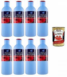 Гель для душу Felce Azzurra Bagnodoccia гібіскус та рожевий перець 8 х 650 мл + томатна пульпа 400 г - Фото 1