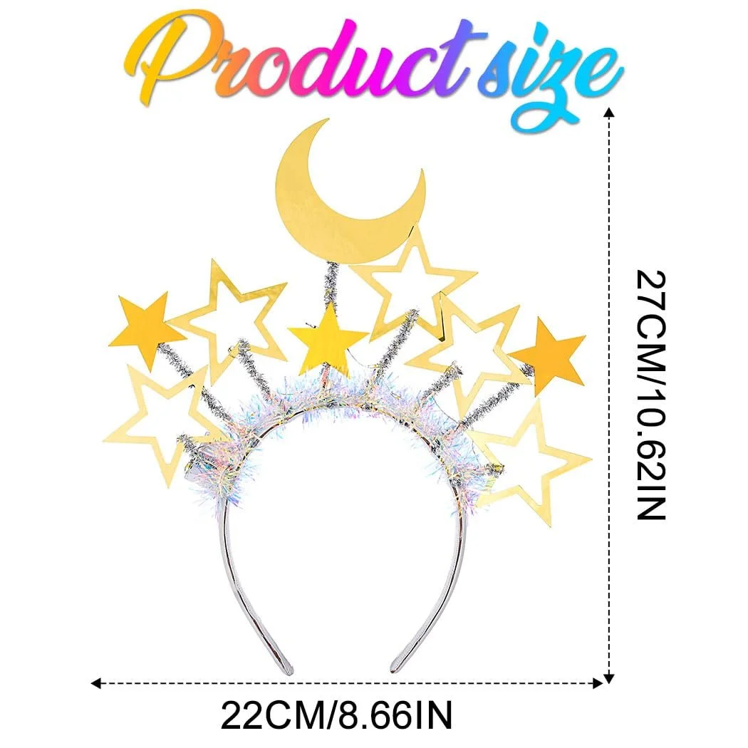 Обруч для волосся зі світлодіодною короною Zoestar Star Moon, фото №6