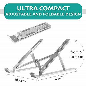 Подставка для ПК Портативная OVERMUST Алюминиевый сплав Серебристый synthetic.ua - Фото 1