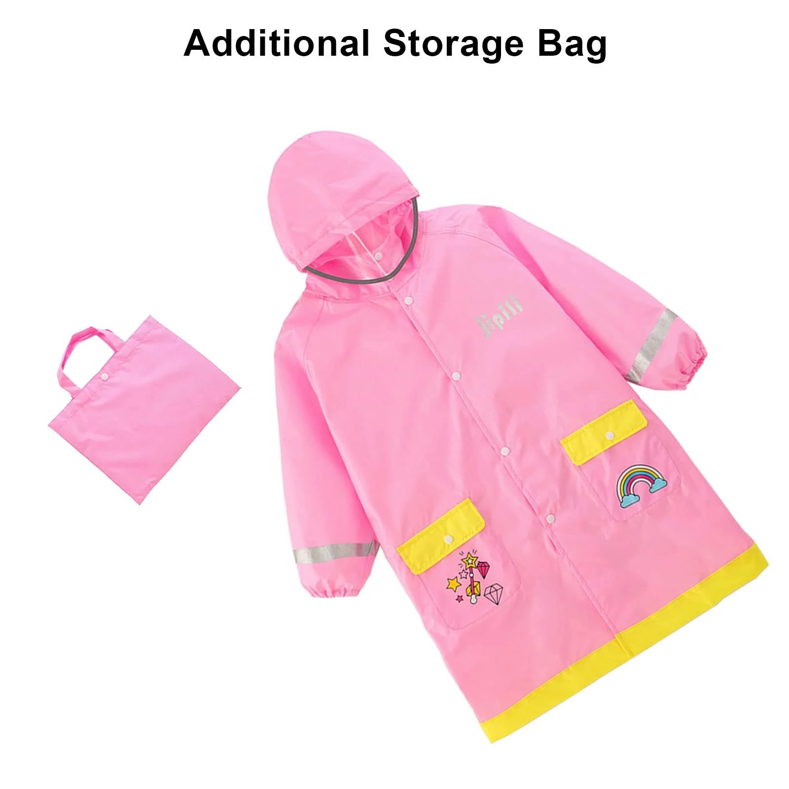 Детский дождевик Baogaier для девочек и мальчиков, дождевое пончо, дождевой костюм, дождевик, дышащий, водонепроницаемый, цельный, легкий, уличный, общий, дождевик Softshell для спорта, школы, унисекс, 3-12 лет, фото №5